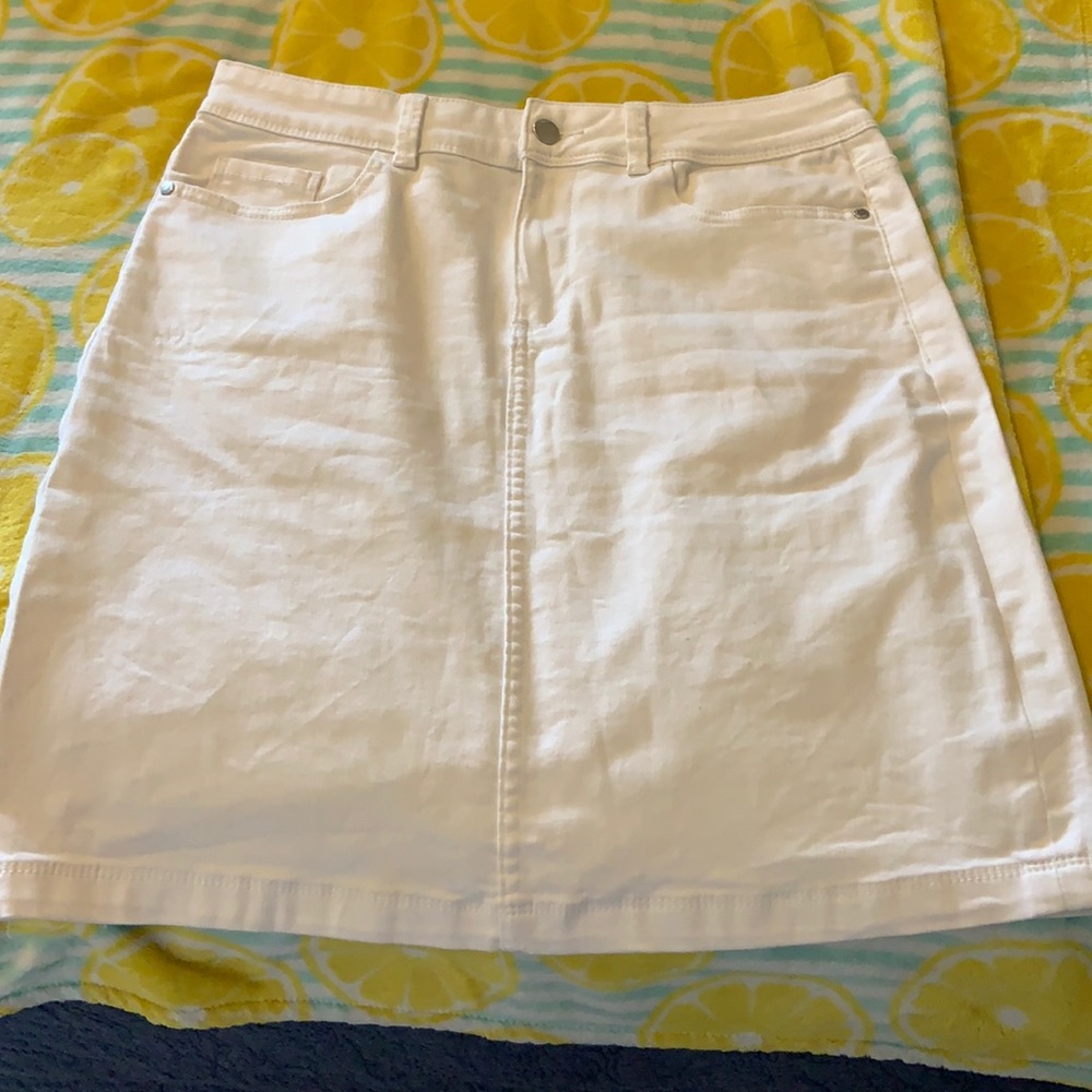 White Jean Skirt